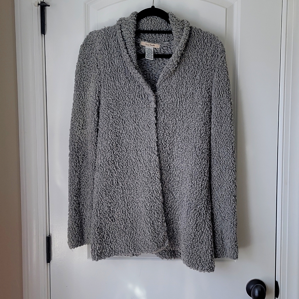Free People! Gray Teddy Fuzzy Cardigan
